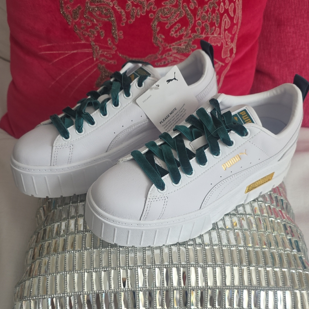 Puma Platform White and Gold Women's Sneakers